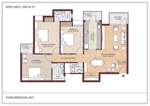 IBD Belmont Park (3BHK+3T (1,699 sq ft) + Pooja Room 1699 sq ft) IBD Belmont Park (3BHK+3T (1,699 sq ft) + Pooja Room 1699 sq ft)