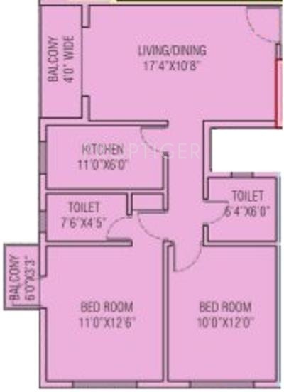 Magnolia Galaxy (2BHK+2T (982 sq ft) 982 sq ft)