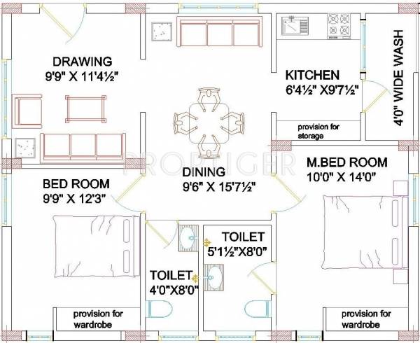 Sree HIMA Sai Hights (2BHK+2T (981 sq ft) 981 sq ft)