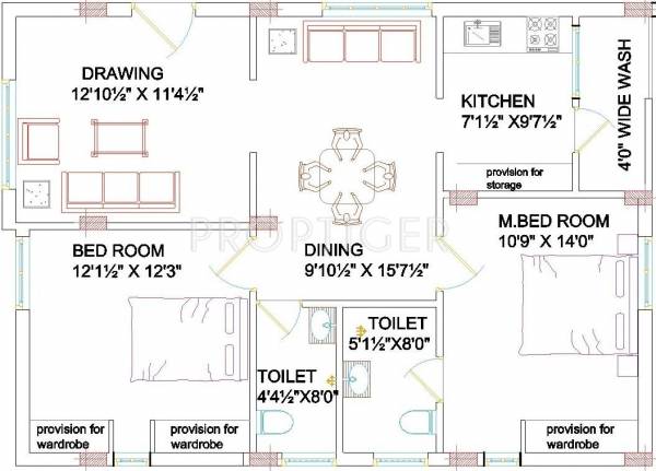 Sree HIMA Sai Hights (2BHK+2T (1,108 sq ft) 1108 sq ft)