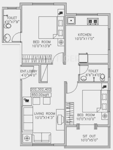 Dales Mayfair (2BHK+2T (850 sq ft) 850 sq ft) Dales Mayfair (2BHK+2T (850 sq ft) 850 sq ft)