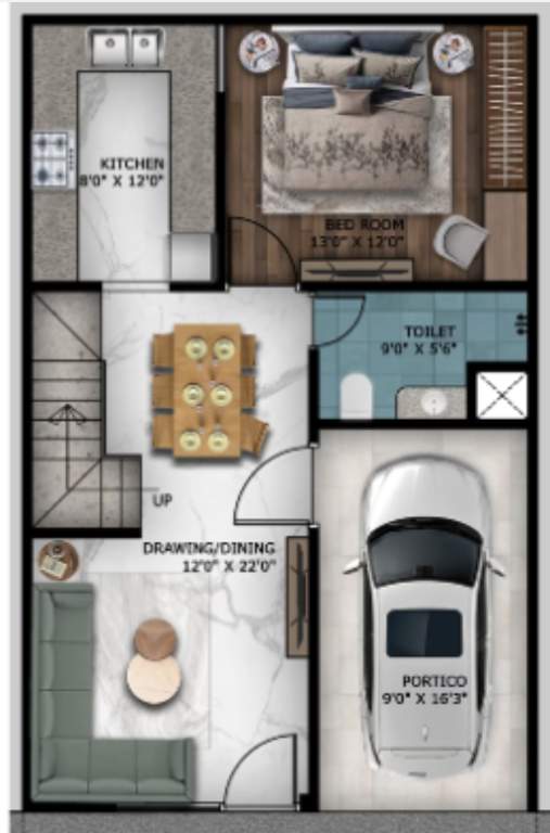  krishna vatika luxurious villas Floor Plan Ground Floor Plan