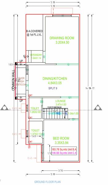  bunglows Floor Plan Ground Floor Plan