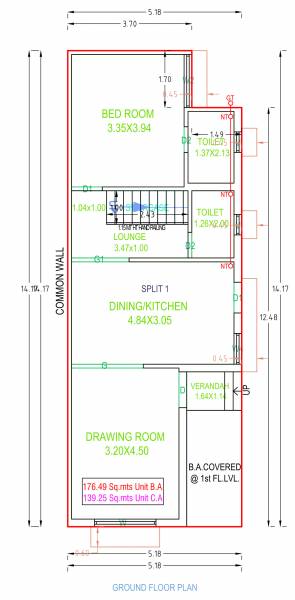  bunglows Floor Plan Ground Floor Plan