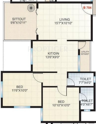 Archit Archit Madhuban (2BHK+2T (1,266 sq ft) 1266 sq ft)