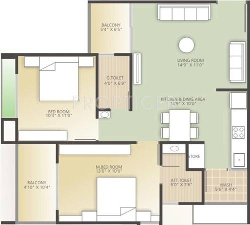 Shubh Pioneer (2BHK+2T (1,260 sq ft) 1260 sq ft)