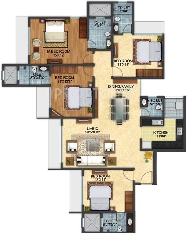 Pashmina Pashmina Lotus (4BHK+5T (2,350 sq ft) 2350 sq ft)