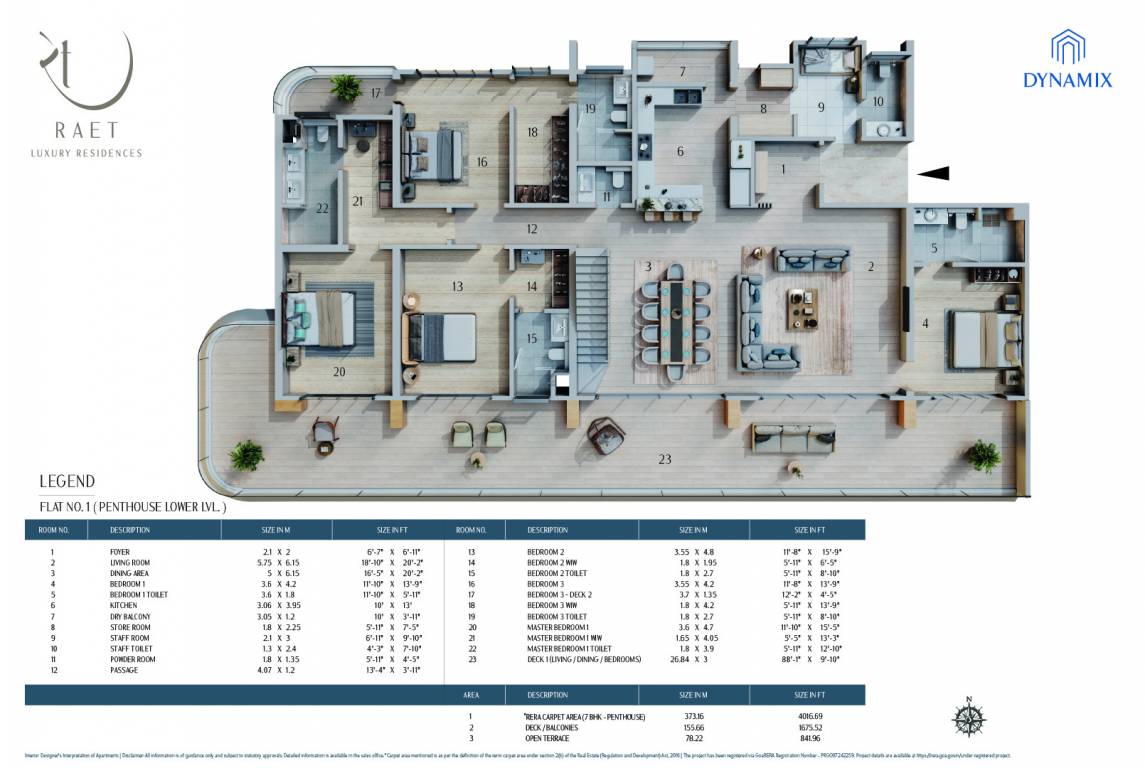  raet Floor Plan Lower Level Penthouse Plan