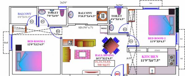  sai-brindavan-flats Floor Plan Floor Plan