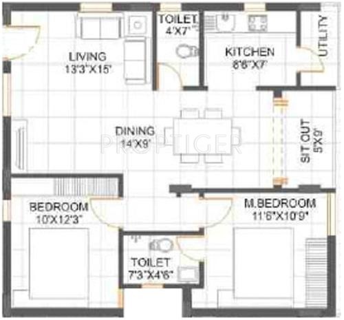 GoldFish Herons (2BHK+2T (1,105 sq ft) 1105 sq ft) GoldFish Herons (2BHK+2T (1,105 sq ft) 1105 sq ft)