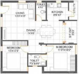 GoldFish Herons (2BHK+2T (1,105 sq ft) 1105 sq ft) GoldFish Herons (2BHK+2T (1,105 sq ft) 1105 sq ft)