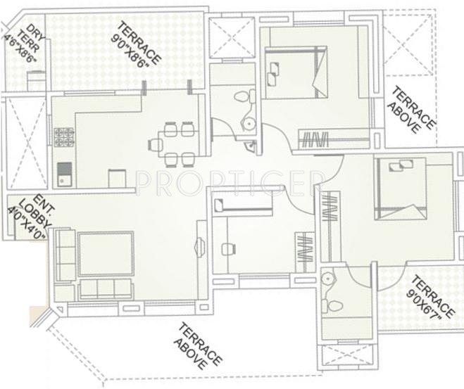 Reelicon Claramount (2BHK+2T (1,284 sq ft) + Study Room 1284 sq ft)
