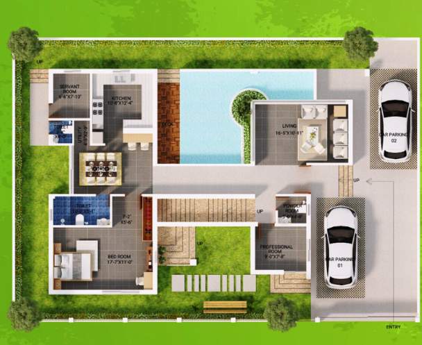  sunshine green city Floor Plan Ground Floor Plan