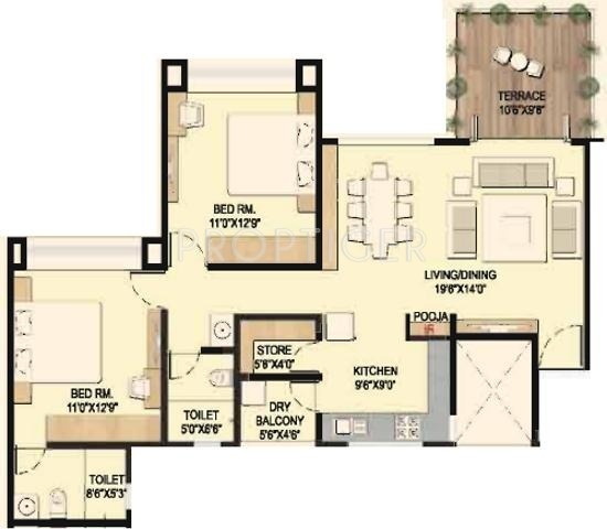 Samraat Vrindavan (2BHK+2T (1,200 sq ft) + Pooja Room 1200 sq ft)