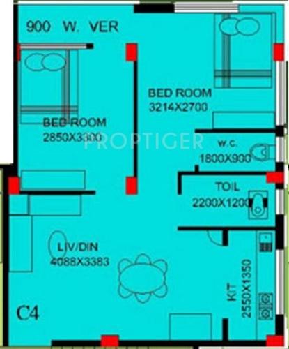 GS Chotto Ektu Asha (2BHK+1T (1,052 sq ft) 1052 sq ft)