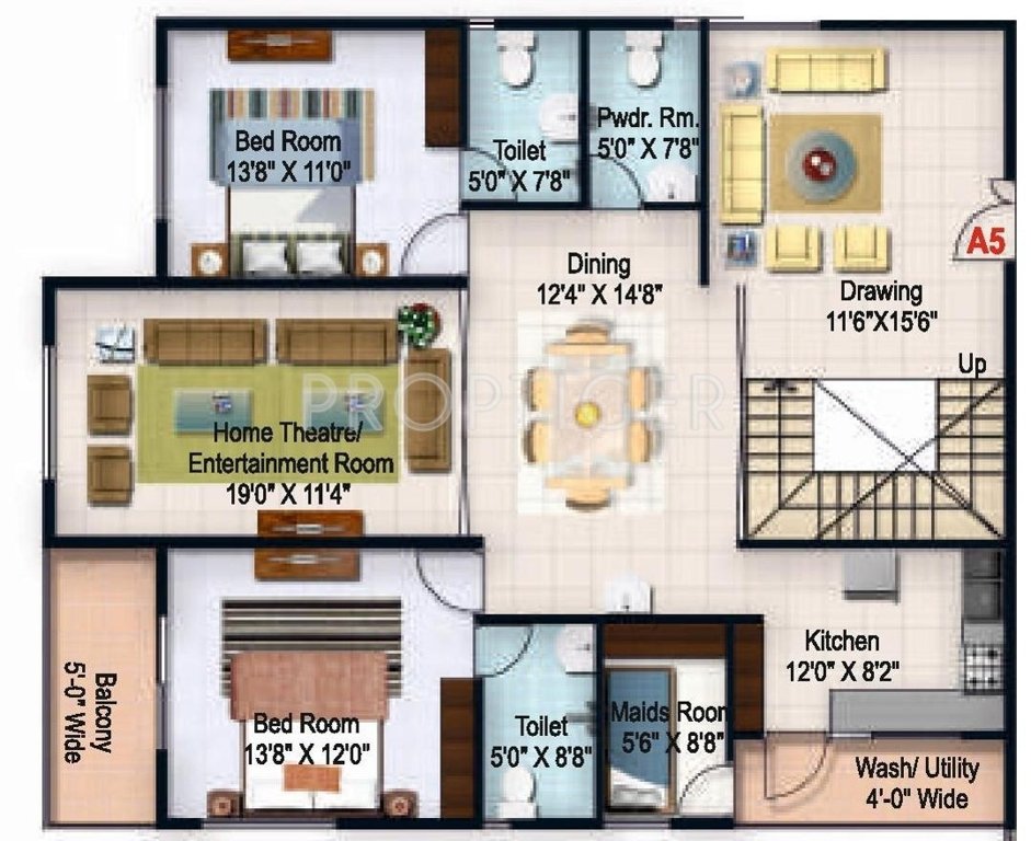 SVS Silver Woods (4BHK+4T (3,303 sq ft)   Servant Room 3303 sq ft)