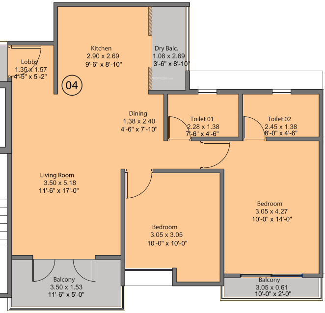 Floor Plan kohinoor viva pixel phase 2 Floor Plan Floor Plan