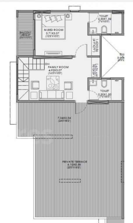 new town ph 4 d bldg Floor Plan Upper Level Duplex Plan