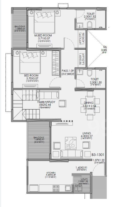 new town ph 4 d bldg Floor Plan Lower Level Floor