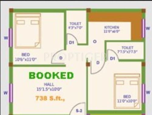 ARRR Jall Naicken Street (2BHK+2T (738 sq ft) 738 sq ft)