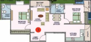 Buildafina Golf View (2BHK+2T (1,250 sq ft) 1250 sq ft) Buildafina Golf View (2BHK+2T (1,250 sq ft) 1250 sq ft)