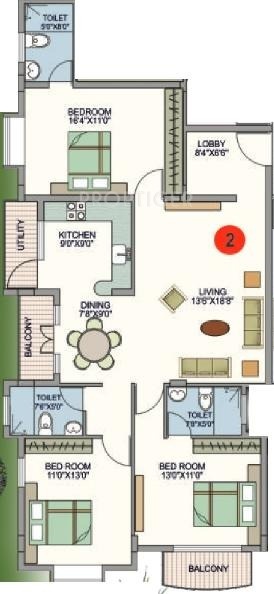 Buildafina Golf View (3BHK+3T (1,675 sq ft) 1675 sq ft) Buildafina Golf View (3BHK+3T (1,675 sq ft) 1675 sq ft)