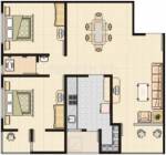 Sparsh Developers Dev Residency Floor Plan (2BHK+2T)