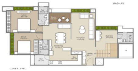  hastinapur the royal legacy Floor Plan Lower Level Duplex Plan