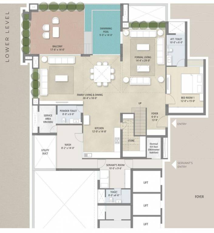  greenwoods abode Floor Plan Lower Level Duplex Plan