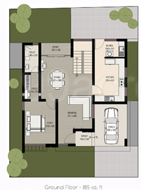  spring green villas Floor Plan Ground Floor Plan