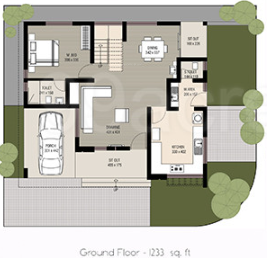  spring green villas Floor Plan Ground Floor Plan