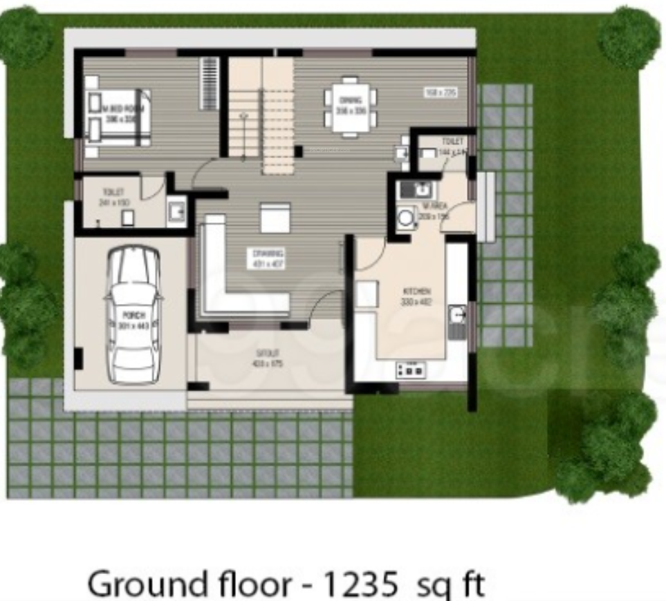  spring green villas Floor Plan Ground Floor Plan