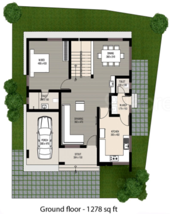  spring green villas Floor Plan Ground Floor Plan