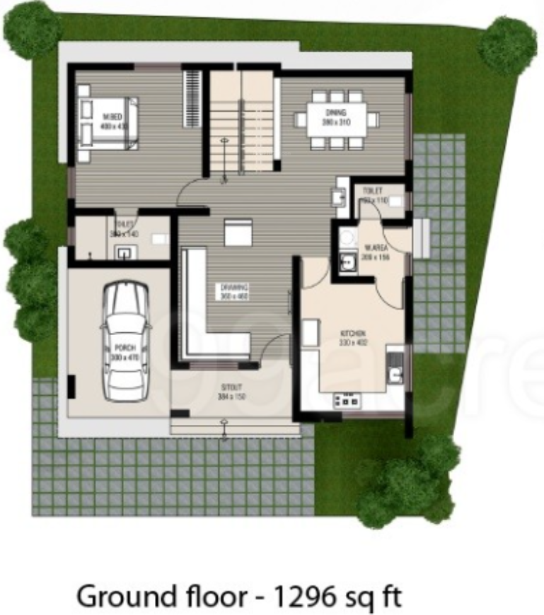  spring green villas Floor Plan Ground Floor Plan