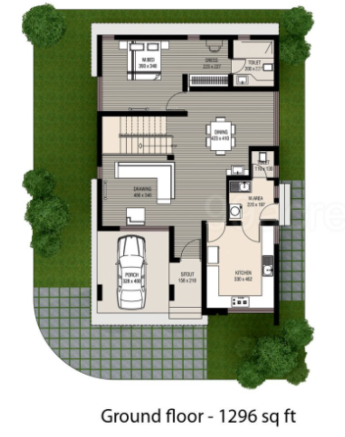 spring green villas Floor Plan Ground Floor Plan
