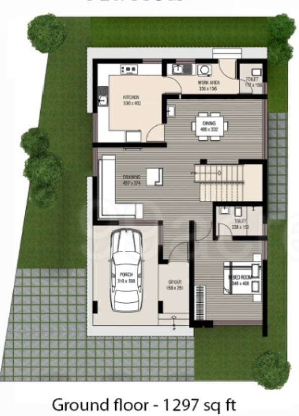  spring green villas Floor Plan Ground Floor Plan