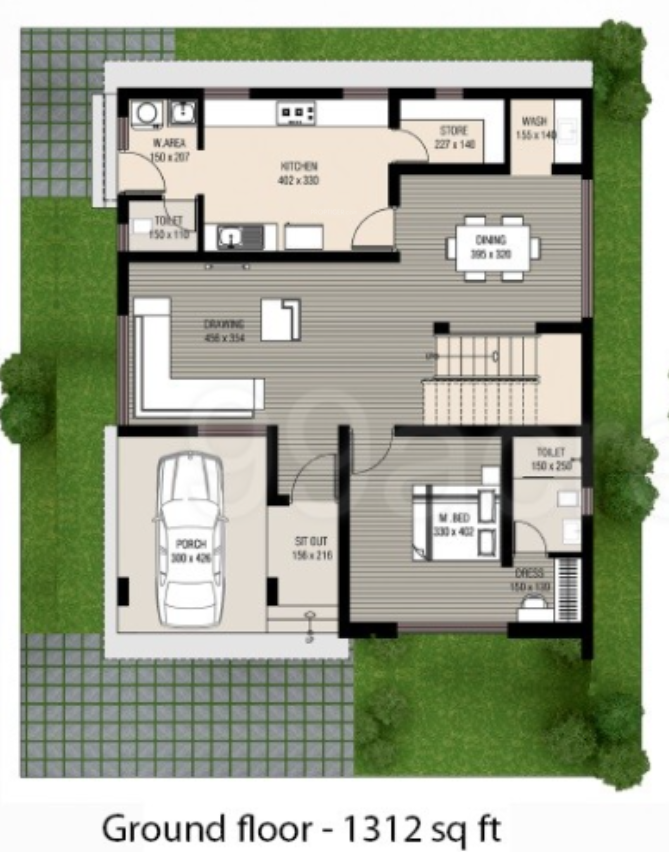  spring green villas Floor Plan Ground Floor Plan