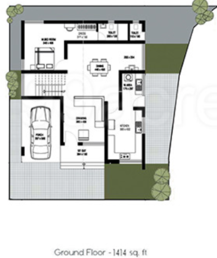  spring green villas Floor Plan Ground Floor Plan