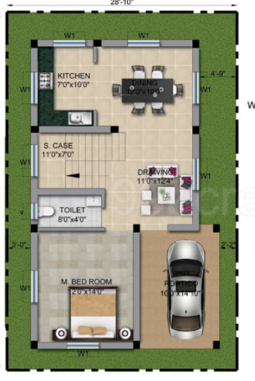  niladri avenue Floor Plan Ground Floor Plan
