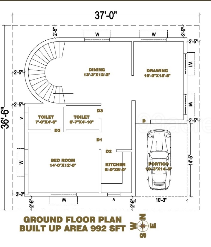  niladri avenue Floor Plan Ground Floor Plan