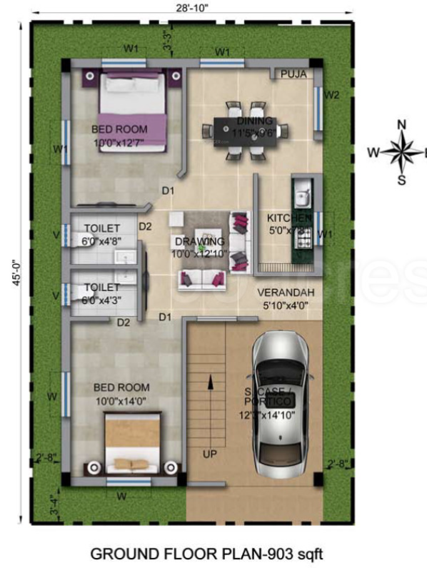  niladri avenue Floor Plan Ground Floor Plan