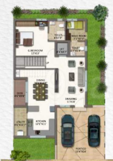  anmol alpine vistas Floor Plan Ground Floor Plan