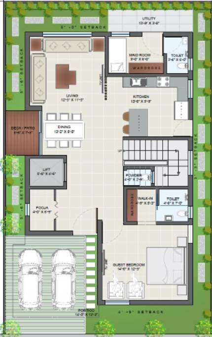  aurum luxury triplex villas Floor Plan Ground Floor Plan