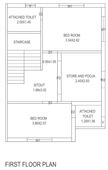 First Floor Plan nanddham-bungalows Floor Plan First Floor Plan