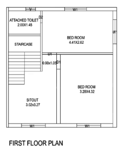  nanddham bungalows Floor Plan First Floor Plan