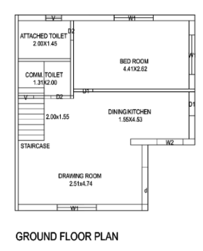  nanddham bungalows Floor Plan Ground Floor Plan