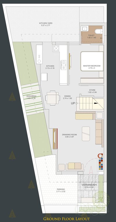  gulmohar woods Floor Plan Ground Floor Plan
