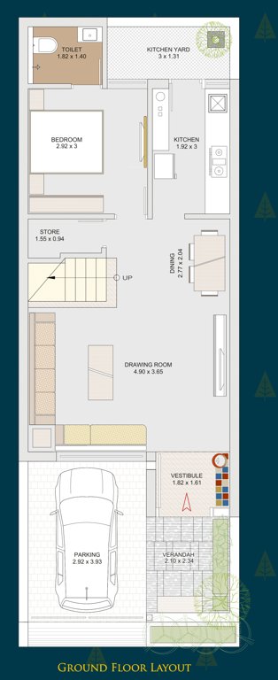  gulmohar woods Floor Plan Ground Floor Plan