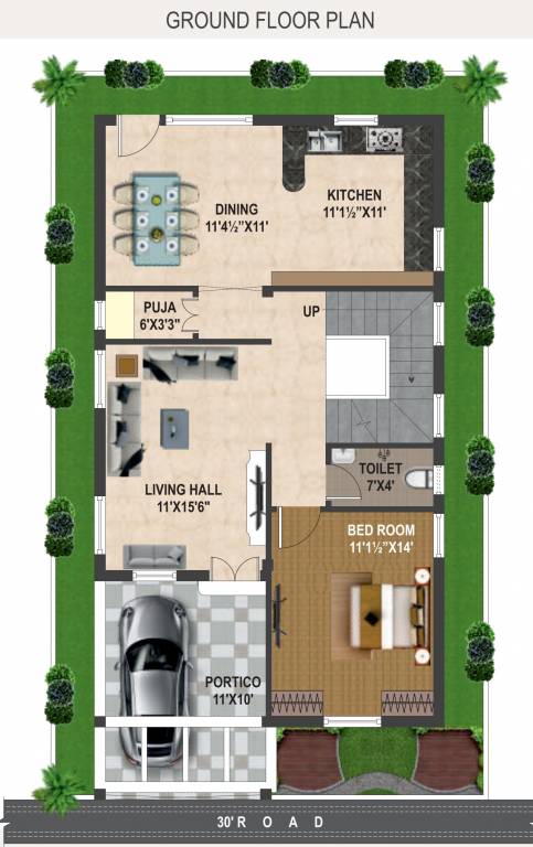  eden villas Floor Plan Ground Floor Plan