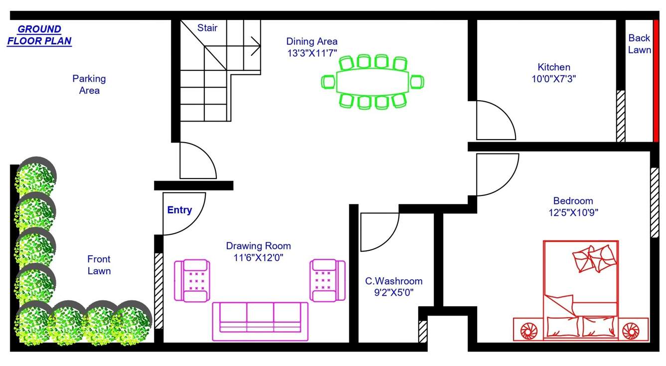  swastik grand villas phase i Floor Plan Ground Floor Plan